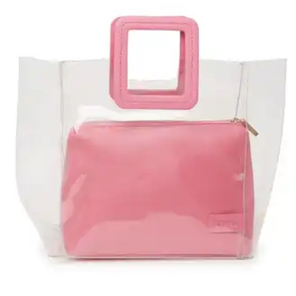 STAUD Handbags - NWT STAUD Shirley Transparent Tote with removable leather pouch
